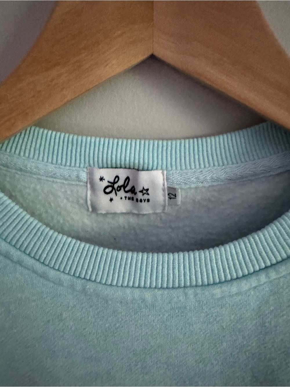 Lola + The Boys Aqua Sweatshirt with Pink Tiger Patch and Gold Stars - Picture 3 of 4